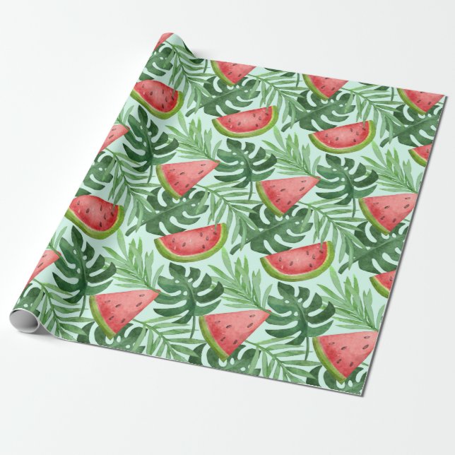 Sommar Mönster Wrapping Papper Presentpapper (Utrullad)