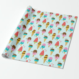 Sommar Mönster Wrapping Papper Presentpapper