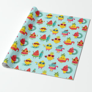 Sommar Mönster Wrapping Papper Presentpapper