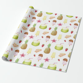 Sommar Mönster Wrapping Papper Presentpapper
