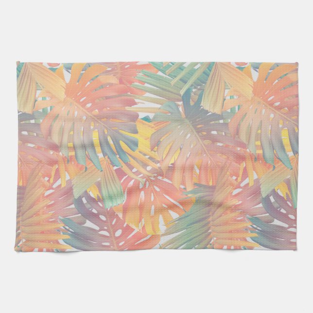 Sommar Monstera Palm Skog 1 Kökshandduk (Horisontell)