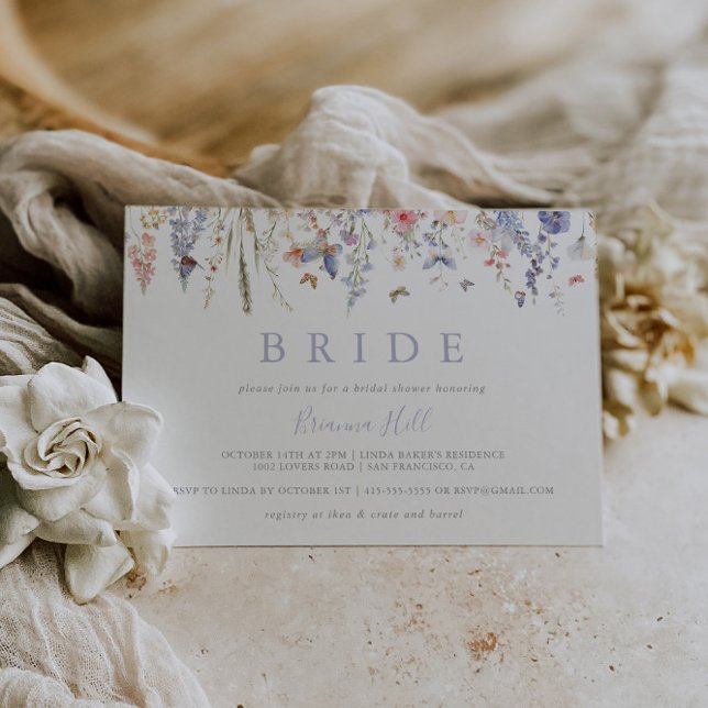 Sommar Multifärgad WildblomBride Möhippa Inbjudningar (Skapare uppladdad)