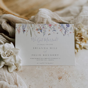 Sommar Multifärgad WildblomElopement Meddelande