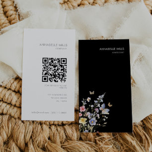 Sommar-Multifärgad Wildblomskonsult Qr-kod Visitkort
