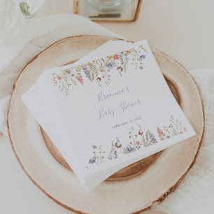 Sommar-Multifärgaden Wildblomma Baby Shower Pappersservett