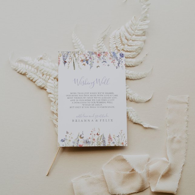 Sommar-Multifärgaden Wildblomma Bröllop Wishing-br Tilläggskort (Skapare uppladdad)