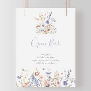 Sommar-Multifärgaden Wildblomme Bröllop Open Pub S Poster