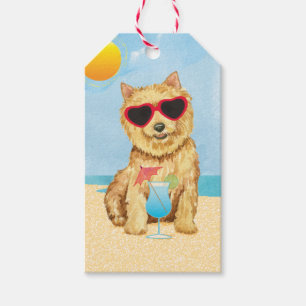 Sommar Norwich Terrier Gift-Märkre Presentetikett