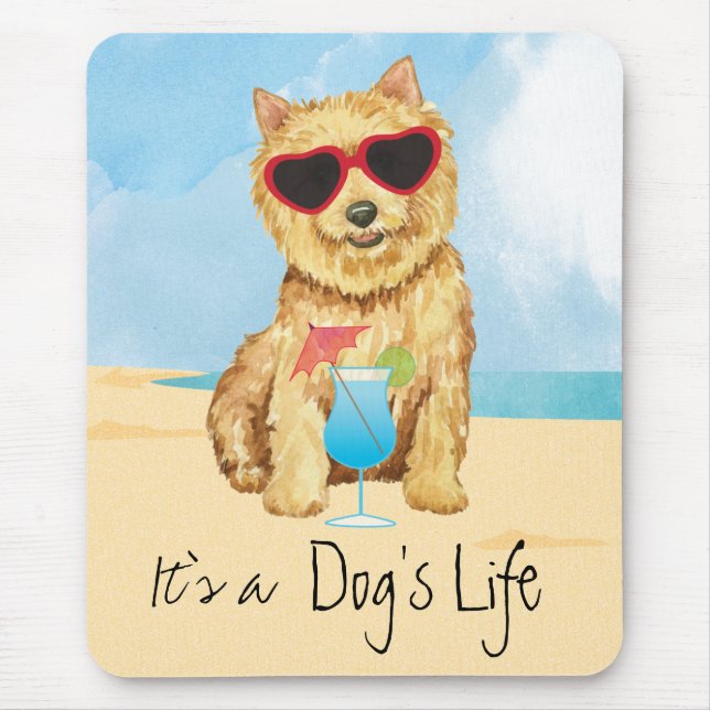 Sommar Norwich Terrier Mouse Pad Musmatta (Framsidan)