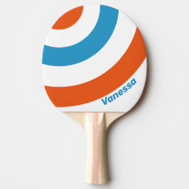 Sommar Nostalgisk Cirkelrand med namn Pingisracket