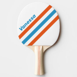 Sommar Nostalgisk Vinklad Randig med Namn Pingisracket