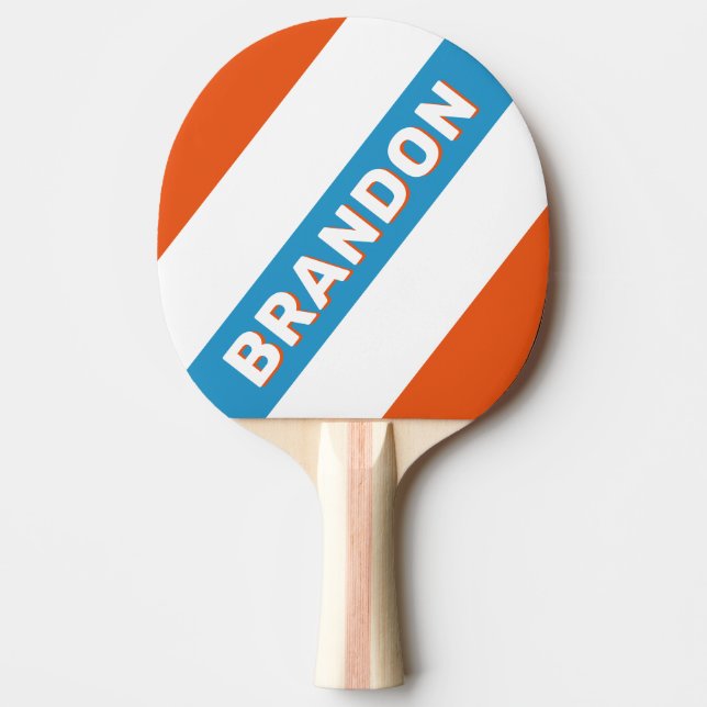 Sommar Nostalgiska Kraftiga Ränder med Namn Pingisracket (Framsidan)