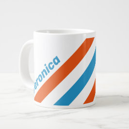 Sommar Nostalgiska Ränder med Namn Jumbo Mugg