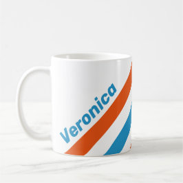 Sommar Nostalgiska Ränder med Namn Kaffemugg