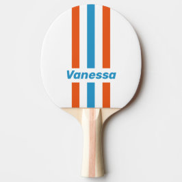 Sommar Nostalgiska Randiga Ränder med Namn Pingisracket
