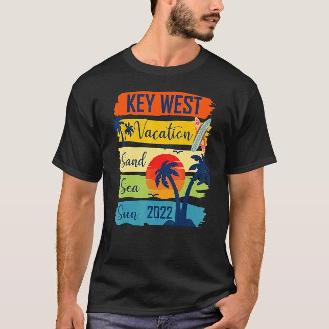 Sommar Nyckel Väster Florida Beach Vacation 2022 M T Shirt (Framsida)