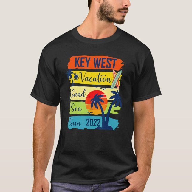 Sommar Nyckel Väster Florida Beach Vacation 2022 M T Shirt (Framsida)
