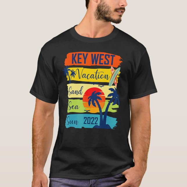 Sommar Nyckel Väster Florida Beach Vacation 2022 M T Shirt (Framsida)
