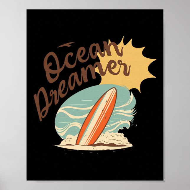 Sommar - Ocean Dreamer Surfing Poster (Framsidan)