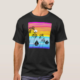 Sommar och Helgdag, Tropical Sunset Sailing T Shirt