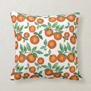 Sommar-Orangar Citrus Watercolor Fruit Mönster Kudde