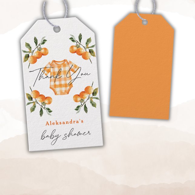 Sommar Orangar Cute Bodykostymen Tack Presentetikett (Skapare uppladdad)