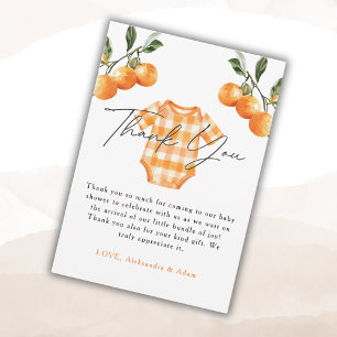 Sommar Orange Cute Bodydress Baby Shower Tack Kort