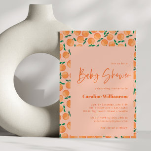 Sommar - Orange - färgen Cute Baby Shower Inbjudningar