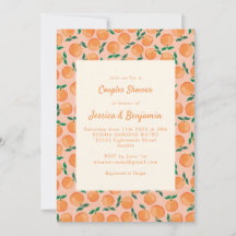 Sommar Orange Frukt Watercolor Rosa par Shower