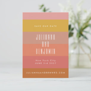 Sommar Orange Gula Ränder Modern Geometrisk Spara Datumet