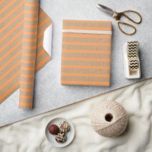 Sommar Orange Linjer på Faux Rustic Brown Kraft