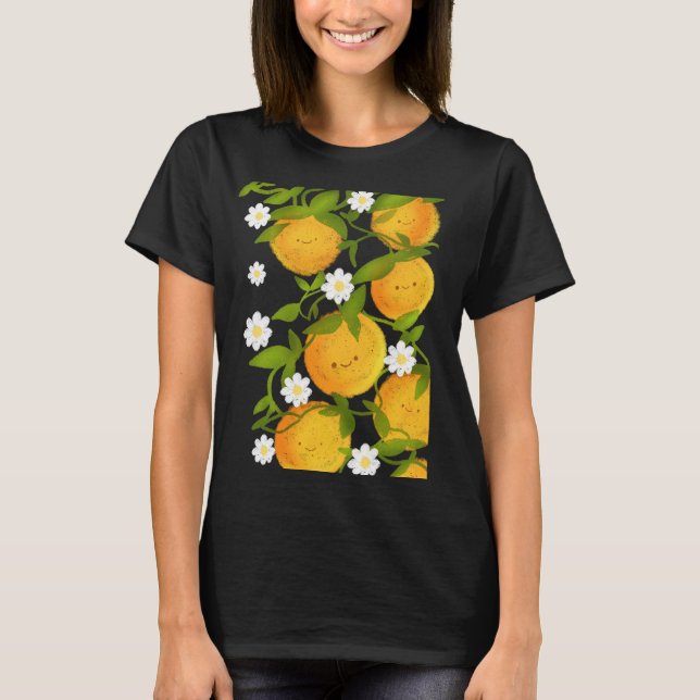 Sommar Orange Träd Garden T Shirt (Framsida)