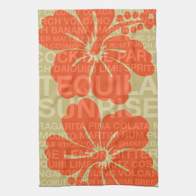 Sommar-Ord-ockstjärtar och Hibiscus-torn Kökshandduk (Vertikal)