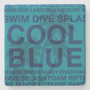 Sommar Ord Poolside & Handflatan Träd Tiki Pub Und Stenunderlägg