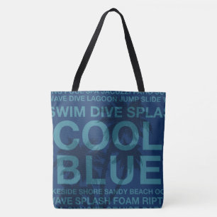 Sommar Ord Poolside och Handflatan Träd Beach Bag Tygkasse