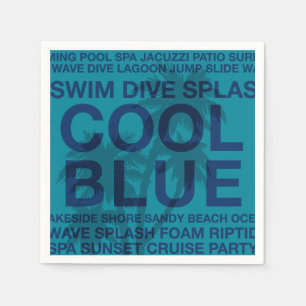 Sommar Ord Poolside och Handflatan Träd Pappra Nap Pappersservett