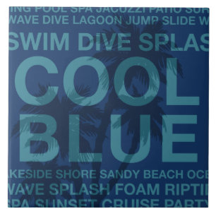 Sommar Ord Poolside och Handflatan Träd Tiles Kakelplatta