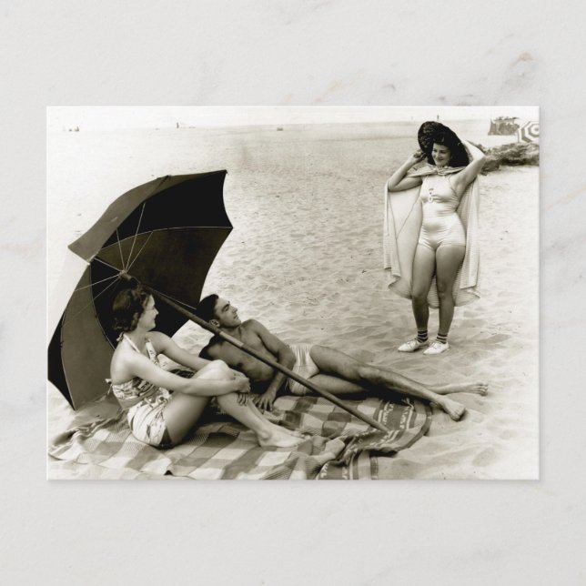 Sommar Oregon Strand - Vintage Foto Vykort (Framsida)