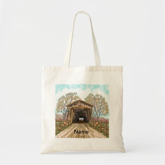 Sommar Överbyggd Bro Tote Bag Tygkasse (Framsidan)
