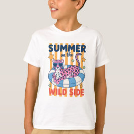 Sommar på den vilda sidan Leopard Pool Float Desig T Shirt