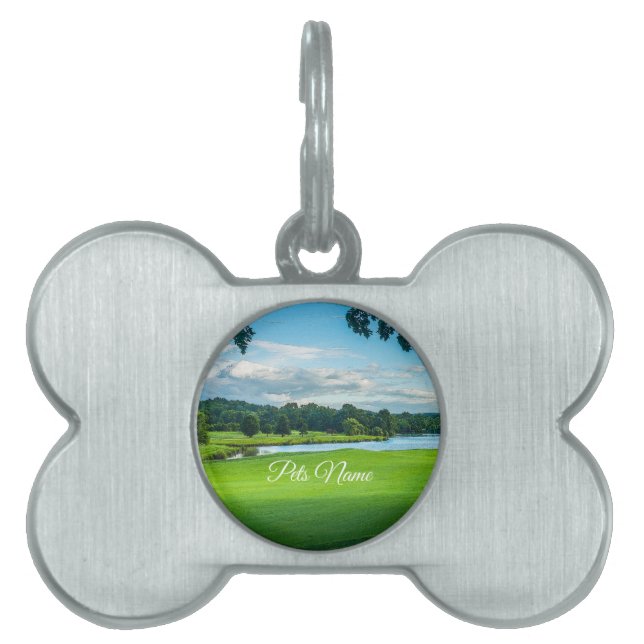 Sommar på golfbanan ID-bricka husdjur (Framsidan)