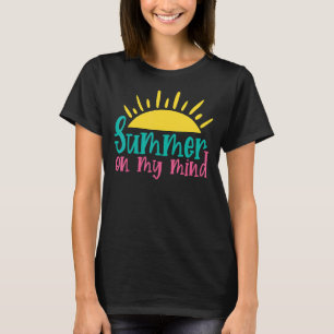 Sommar på min mind Hej Sommar Vacation Sol T Shirt