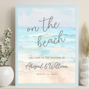 Sommar På Stranden Bröllop Välkomstskylt Poster