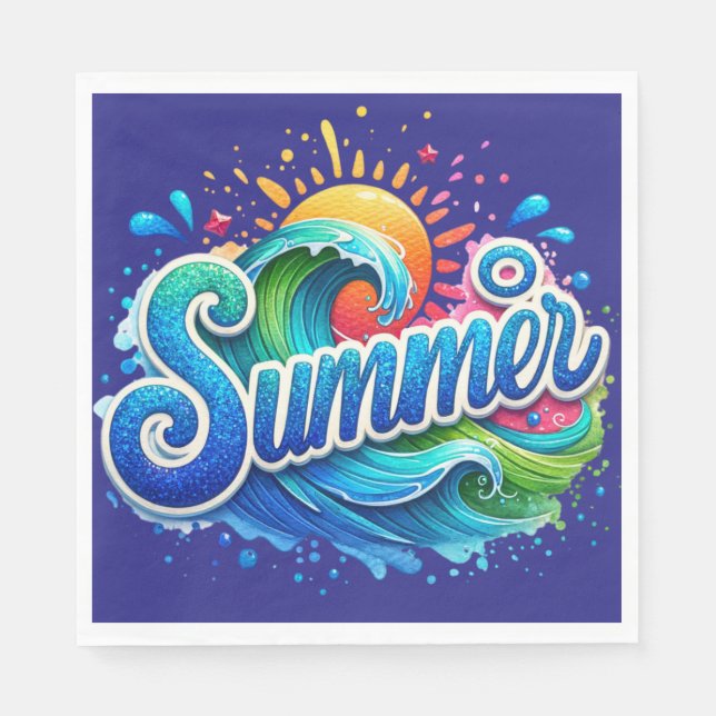 "Sommar" pappersservetter. Pappersservett (Framsidan)
