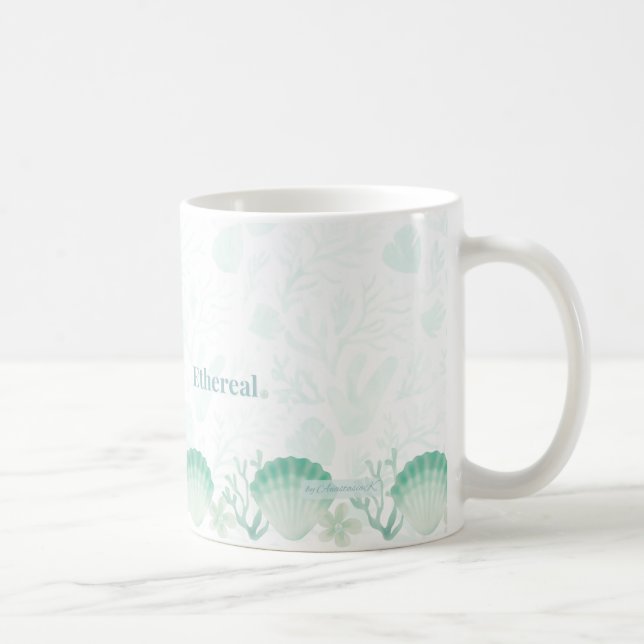 Sommar Pärl Vattenfärg Ocean Design Kaffemugg (Höger)