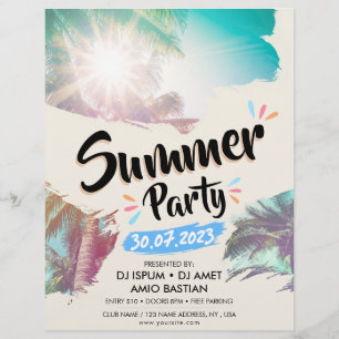 Sommar Party/Beach Party (mall) Reklamblad