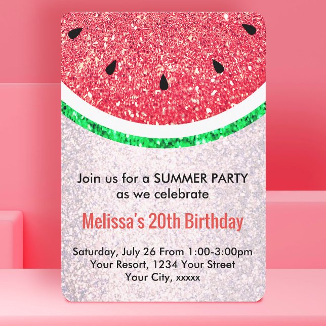 Sommar party faux glitter inbjudningar (Skapare uppladdad)