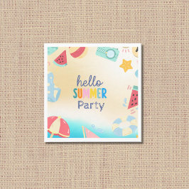 Sommar-Party-festivalen Birthday Colorful Beach Pappersservett