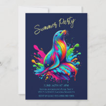 Sommar Party - Inbjudan till Lejona Stänk i färglö