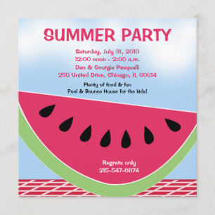 Sommar Party Picnic Watermelon 5x5 anpassningsbar Inbjudningar